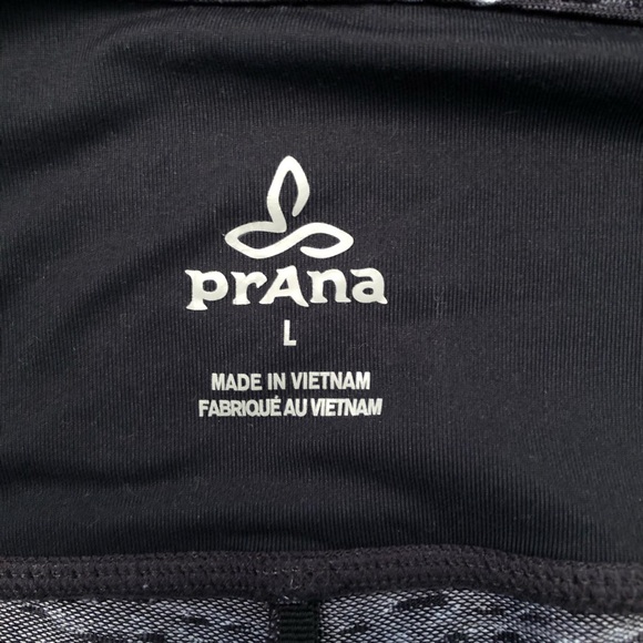 Prana crop leggings black white print Size Large L - Picture 5 of 5